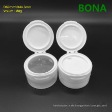 80g Gesichtscreme-Plastikglas mit Flip Top Cap